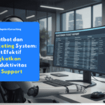 ilustrasi chatbot dan ticketing system perusahaan
