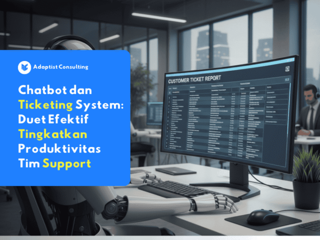 ilustrasi chatbot dan ticketing system perusahaan