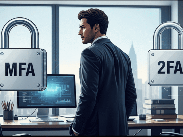 Ilustrasi MFA vs 2FA dalam keamanan login akun digital