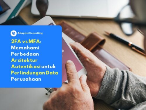 Karyawan yang sedang memindai sidik jari dan melakukan verifikasi akses login melalui ponsel pintar sebagai representasi implementasi keamanan MFA vs 2FA untuk melindungi data perusahaan.