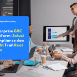 Tim audit perusahaan menggunakan dashboard kepatuhan Adaptist Privee