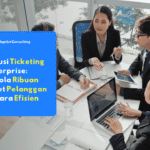 Dashboard sistem ticketing enterprise dengan ribuan tiket pelanggan aktif
