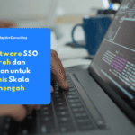 Tampilan dashboard Software SSO Murah dan Aman untuk Bisnis Skala Menengah menampilkan autentikasi tunggal dan pengelolaan akses karyawan.