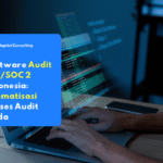 Dashboard Software Audit ISO/SOC 2 Indonesia menampilkan status kontrol audit dan progres kepatuhan secara otomatis.