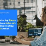 Tampilan dashboard Monitoring Akses Aplikasi Internal menampilkan aktivitas login pengguna dan peringatan keamanan real time.