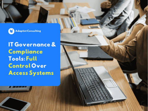 Dashboard of IT Governance & Compliance Tools showing user access, compliance metrics, and policy enforcement overview.