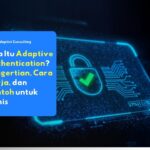 Ilustrasi sistem keamanan authentication adaptif yang memindai risiko login pengguna secara otomatis.