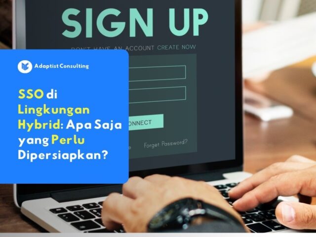 Ilustrasi sistem Single Sign-On (SSO) yang menghubungkan akses karyawan ke berbagai aplikasi kerja secara aman.