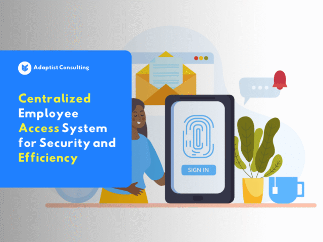 Dashboard of a centralized employee access system showing login settings and access controls in Adaptist Prime.