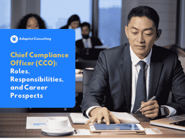 Chief Compliance Officer leading a strategic meeting regarding corporate compliance in a modern office.