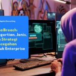 Ilustrasi insiden data breach yang menampilkan data telah diretas.