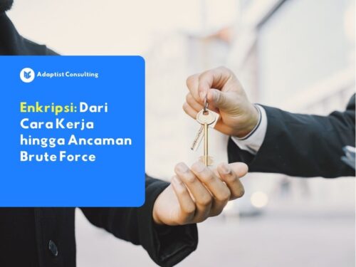 Ilustrasi kunci yang merepresentasikan peran enkripsi dalam melindungi akses data perusahaan.