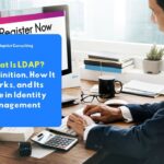 An employee signing in to an employee application