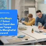 Karyawan yang sedang login ke sistem perusahaan dengan cepat dan aman melalui email menggunakan tautan magic link tanpa perlu memasukkan kata sandi.