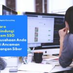 karyawan yang sedang mengakses berbagai aplikasi bisnis perusahaan secara aman dan efisien melalui satu portal otentikasi Single Sign-On terpusat.