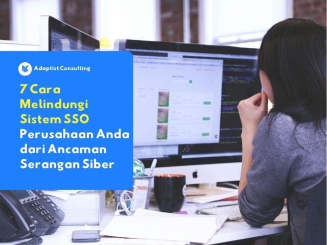 karyawan yang sedang mengakses berbagai aplikasi bisnis perusahaan secara aman dan efisien melalui satu portal otentikasi Single Sign-On terpusat.
