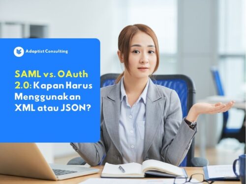 Karyawan IT sedang kebingungan memilih protokol Single Sign-On (SSO) yang tepat untuk meningkatkan keamanan akses sistem perusahaan.