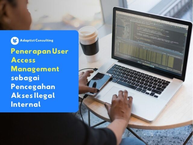 Karyawan yang sedang mengakses sistem internal perusahaan secara aman menggunakan sistem user access management"