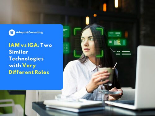 An employee accessing a digital system protected by IAM and IGA technology, illustrating the importance of identity management and access governance in modern enterprise security.
