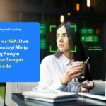 Karyawan mengakses sistem digital yang dilindungi teknologi IAM dan IGA, menggambarkan pentingnya manajemen identitas dan tata kelola akses dalam keamanan perusahaan modern.