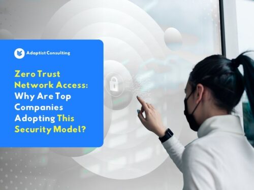 Visual concept of the Zero Trust Network Access security model, featuring a user verifying digital identity via a secure padlock icon.