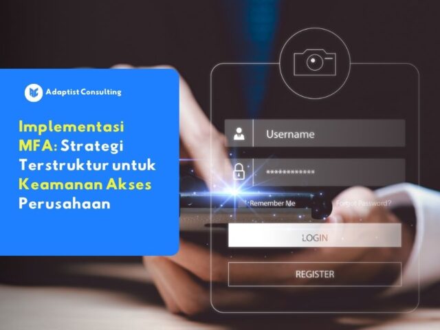 Ilustrasi implementasi MFA di perusahaan dengan tampilan layar login username dan password pada perangkat mobile