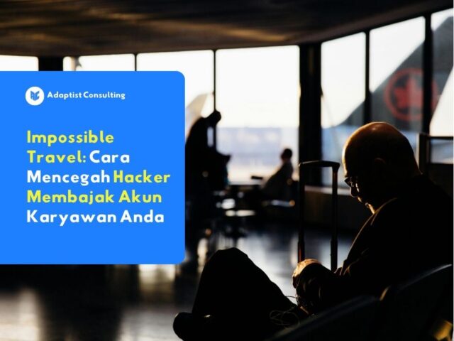 Seorang peretas yang sedang mengeksploitasi celah jaringan korporat dari lokasi tersembunyi untuk melancarkan serangan impossible travel dan mengambil alih kendali akses secara paksa.