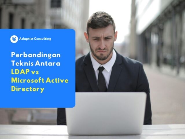 Karyawan yang sedang menganalisis arsitektur layanan direktori IT untuk perbandingan teknis ldap vs active directory