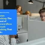 An employee accessing a company's internal application portal via a laptop represents a vulnerability point for a session hijacking attack.