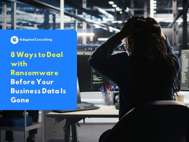 The IT team encountered a ransomware attack while accessing the company's servers; the computer screens displayed a locked-down system, highlighting the cybersecurity risks in modern offices.