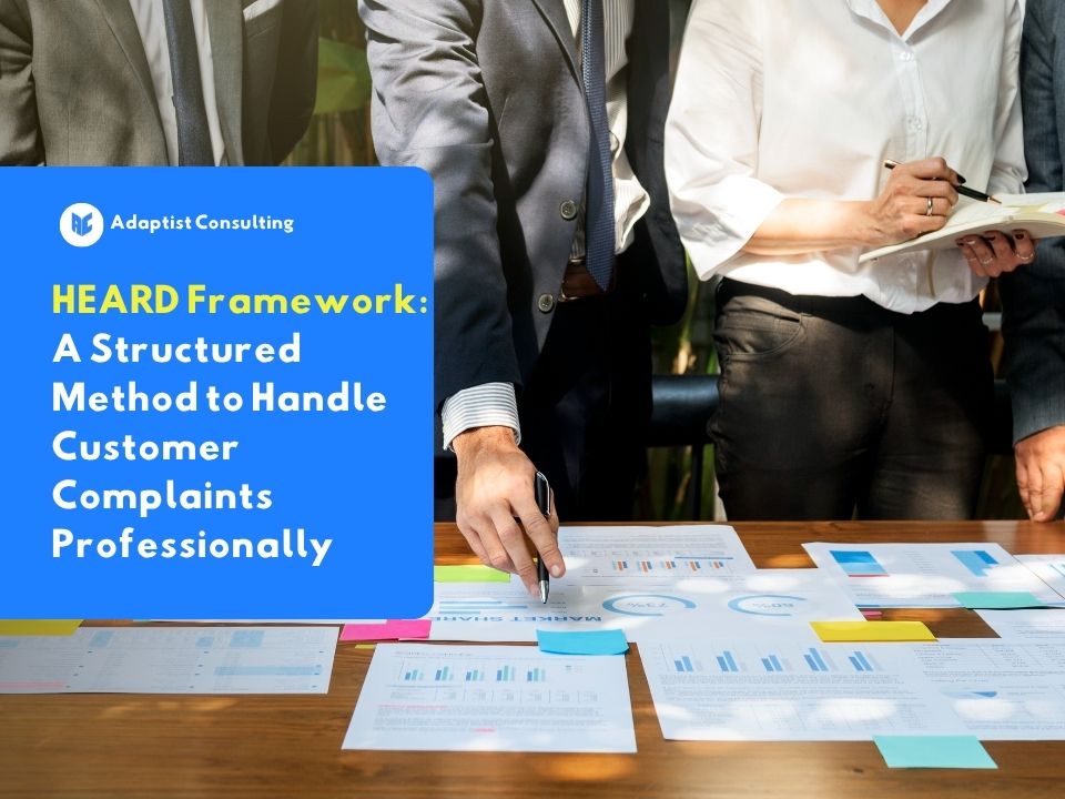 Company staff explained the customer sentiment report as part of the HEARD Framework customer service evaluation.