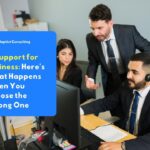 A professional IT Support technician monitoring company network systems on multiple computer screens in a modern office environment.