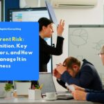 business team managing inherent risk in a corporate meeting room
