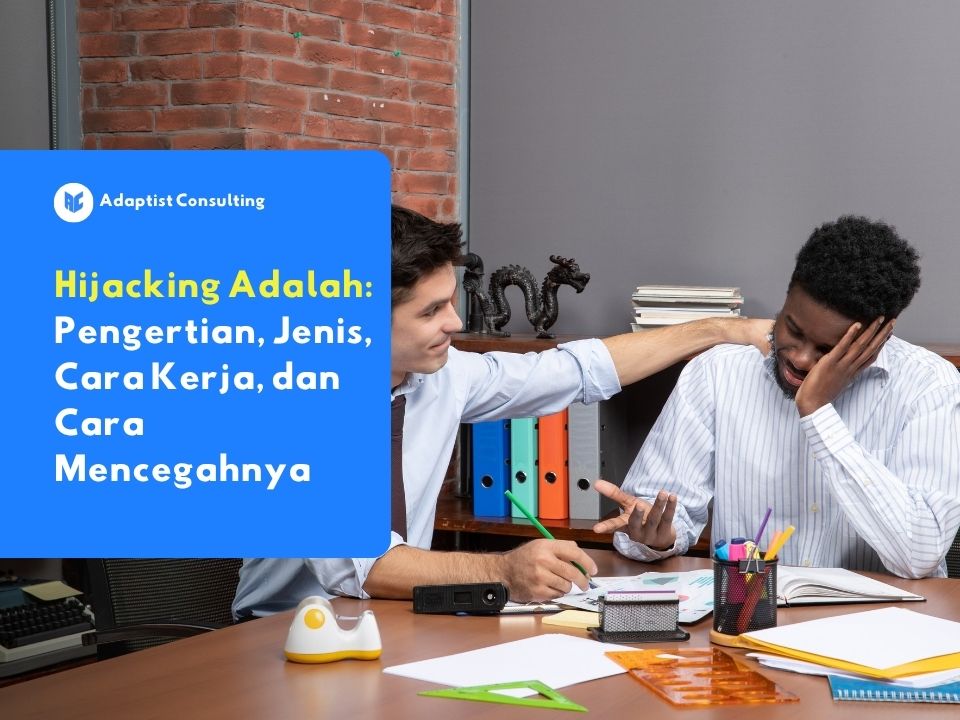 Ilustrasi hijack di lingkungan kerja seorang karyawan diam diam mengakses data rekannya di komputer kantor tanpa disadari