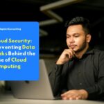 Employees working on laptops can access company data securely thanks to cloud security protection and a centralized authentication system.