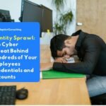 Employees accessing multiple different applications simultaneously on work devices, reflecting the challenges of identity sprawl in complex enterprise digital identity management.