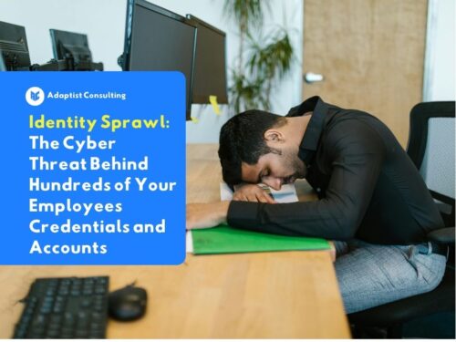 Employees accessing multiple different applications simultaneously on work devices, reflecting the challenges of identity sprawl in complex enterprise digital identity management.
