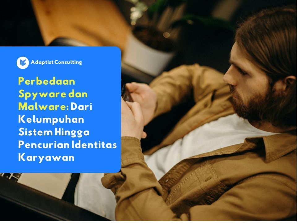 Karyawan yang sedang mengetik kata sandi di depan layar komputer tanpa menyadari perangkatnya telah terinfeksi oleh ancaman spyware dan malware yang siap mencuri data identitas enterprise.