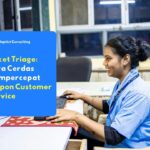 Karyawan yang sedang memantau sistem dashboard untuk mengeksekusi ticket triage dan mendistribusikan laporan klien B2B.