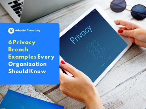 A person holding a tablet displaying the word "privacy" on its screen, representing the importance of personal data protection for individuals and organizations in the digital age.